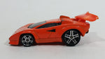 2004 Hot Wheels First Editions Tooned Lamborghini Countach Orange Die Cast Toy Exotic Super Car Vehicle