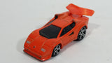 2004 Hot Wheels First Editions Tooned Lamborghini Countach Orange Die Cast Toy Exotic Super Car Vehicle