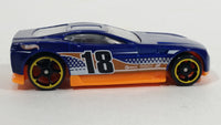 2013 Hot Wheels Track Aces Torque Screw Metalflake Blue with Orange Die Cast Toy Car Vehicle