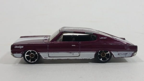 2010 Hot Wheels Muscle Mania '67 Dodge Charger Maroon Die Cast Toy Muscle Car Vehicle