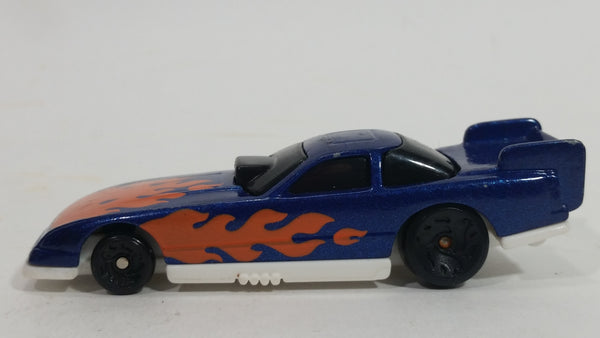 1996 Hot Wheels Flames Series Funny Car 1/5 Blue Die Cast Toy Race Car Vehicle McDonald's Happy Meal