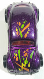 1995 Hot Wheels 1953-57 Volkswagen VW Bug Purple Die Cast Toy Car Vehicle 7 Spoke Wheels Version