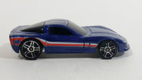 2008 Hot Wheels General Motors Chevrolet Corvette C6 Blue Die Cast Toy Car Vehicle