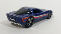 2008 Hot Wheels General Motors Chevrolet Corvette C6 Blue Die Cast Toy Car Vehicle