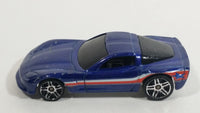 2008 Hot Wheels General Motors Chevrolet Corvette C6 Blue Die Cast Toy Car Vehicle