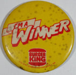 Vintage 1982 Burger King Restaurants I'm A Winner Employee Promotional Round Button Pin