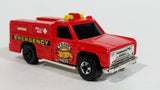 1986 Hot Wheels Workhorses Rescue Ranger Red Fire Truck Die Cast Toy Car Vehicle - Yellow lights