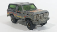 1981 Hot Wheels Ford Bronco Black Die Cast Toy Car SUV Vehicle BW Hong Kong with Black Canopy