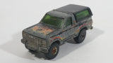 1981 Hot Wheels Ford Bronco Black Die Cast Toy Car SUV Vehicle BW Hong Kong with Black Canopy