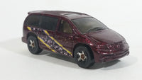 1998 Hot Wheels First Editions Dodge Caravan Van Dark Red Burgundy Die Cast Toy Car Vehicle