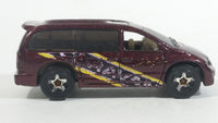 1998 Hot Wheels First Editions Dodge Caravan Van Dark Red Burgundy Die Cast Toy Car Vehicle