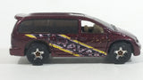 1998 Hot Wheels First Editions Dodge Caravan Van Dark Red Burgundy Die Cast Toy Car Vehicle