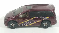 1998 Hot Wheels First Editions Dodge Caravan Van Dark Red Burgundy Die Cast Toy Car Vehicle