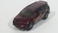 1998 Hot Wheels First Editions Dodge Caravan Van Dark Red Burgundy Die Cast Toy Car Vehicle