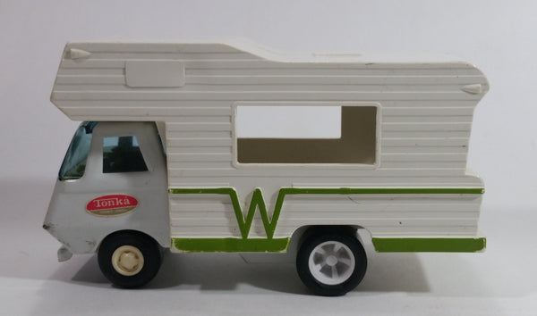 Vintage 1973 Tonka Winnebago White Camper Van RV Pressed Steel Toy Car Recreational Camping Vehicle