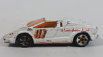 2000 Hot Wheels World Racers 2 25th Anniversary Lamborghini Countach White Die Cast Toy Exotic Super Car Vehicle