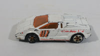 2000 Hot Wheels World Racers 2 25th Anniversary Lamborghini Countach White Die Cast Toy Exotic Super Car Vehicle