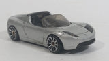 2008 Hot Wheels 2008 Tesla Roadster Metalflake Silver Die Cast Toy Car Vehicle