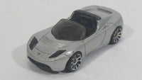 2008 Hot Wheels 2008 Tesla Roadster Metalflake Silver Die Cast Toy Car Vehicle