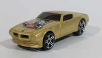 2007 Hot Wheels '70 Pontiac Firebird Metalflake Gold Die Cast Toy Muscle Car Vehicle