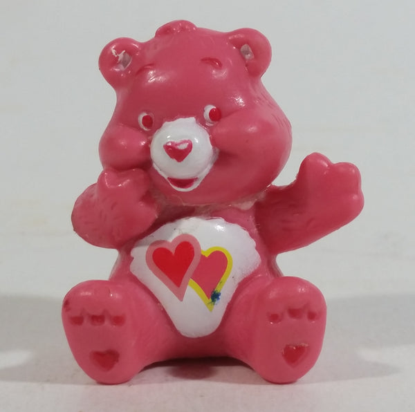 TCFC Care Bears Love A Lot Pink Hearts Small Miniature 1 1/2" Tall Sitting Toy Figurine