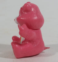 TCFC Care Bears Love A Lot Pink Hearts Small Miniature 1 1/2" Tall Sitting Toy Figurine