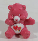 TCFC Care Bears Love A Lot Pink Hearts Small Miniature 1 1/2" Tall Sitting Toy Figurine