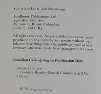 Country Roads British Columbia & SW Alberta Paperback Book - Liz & Jack Bryan - Travel Tourism Collectible