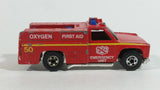 1978 Hot Wheels Emergency Squad Rescue Ranger Red Fire Truck Die Cast Toy Car Vehicle - BW - Blue Lights - Hong Kong