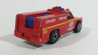 1978 Hot Wheels Emergency Squad Rescue Ranger Red Fire Truck Die Cast Toy Car Vehicle - BW - Blue Lights - Hong Kong