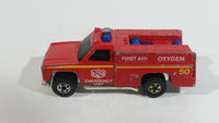 1978 Hot Wheels Emergency Squad Rescue Ranger Red Fire Truck Die Cast Toy Car Vehicle - BW - Blue Lights - Hong Kong