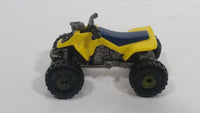 1988 Hot Wheels Suzuki Quadracer Yellow Die Cast ATV Toy Vehicle