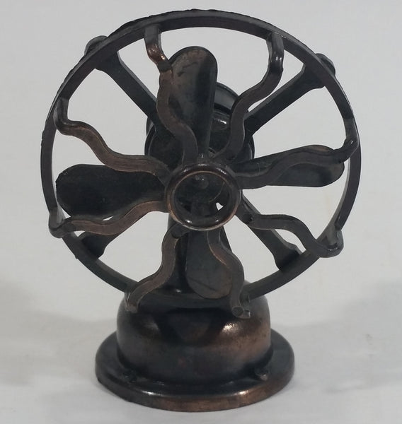 Vintage Miniature Antique Fan with Knob To Turn Blades Metal Pencil Sharpener Doll House Furniture Size