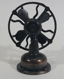 Vintage Miniature Antique Fan with Knob To Turn Blades Metal Pencil Sharpener Doll House Furniture Size