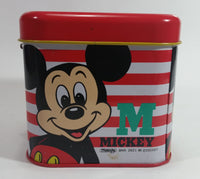 Rare Vintage 1970s Melody Disney Mickey Mouse Red and White Tin Metal Coin Bank