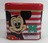 Rare Vintage 1970s Melody Disney Mickey Mouse Red and White Tin Metal Coin Bank