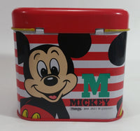 Rare Vintage 1970s Melody Disney Mickey Mouse Red and White Tin Metal Coin Bank