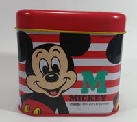 Rare Vintage 1970s Melody Disney Mickey Mouse Red and White Tin Metal Coin Bank