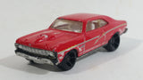 2008 Hot Wheels Muscle Mania '68 Nova Red Die Cast Toy Car Vehicle