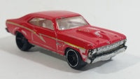 2008 Hot Wheels Muscle Mania '68 Nova Red Die Cast Toy Car Vehicle