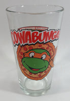 2013 Viacom TMNT Teenage Mutant Ninja Turtles Michelangelo 6" Tall Glass Cup Television Cartoon Collectible