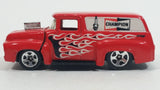 2010 Hot Wheels HW Performance 1956 Ford Truck Champion Spark Plugs Red Die Cast Toy Car Hot Rod Vehicle