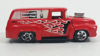 2010 Hot Wheels HW Performance 1956 Ford Truck Champion Spark Plugs Red Die Cast Toy Car Hot Rod Vehicle