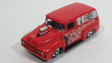 2010 Hot Wheels HW Performance 1956 Ford Truck Champion Spark Plugs Red Die Cast Toy Car Hot Rod Vehicle