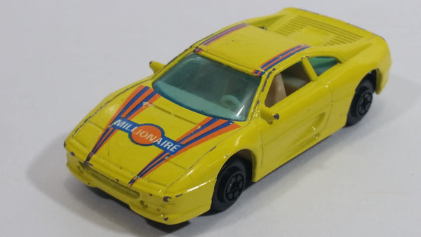 Vintage Yatming Ferrari 355 Millionaire Yellow Die Cast Toy Luxury Sports Dream Car Vehicle