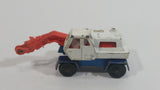 Vintage Corgi Juniors Digger Excavator White Blue Die Cast Toy Construction Equipment Vehicle