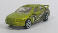 2010 Hot Wheels Jungle Rally Mitsubishi EVO Lancer Evolution 7 Lime Green Satin Metallic Antifreeze Die Cast Toy Car Vehicle