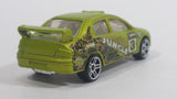 2010 Hot Wheels Jungle Rally Mitsubishi EVO Lancer Evolution 7 Lime Green Satin Metallic Antifreeze Die Cast Toy Car Vehicle