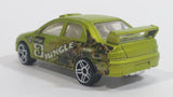 2010 Hot Wheels Jungle Rally Mitsubishi EVO Lancer Evolution 7 Lime Green Satin Metallic Antifreeze Die Cast Toy Car Vehicle