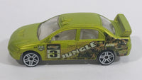 2010 Hot Wheels Jungle Rally Mitsubishi EVO Lancer Evolution 7 Lime Green Satin Metallic Antifreeze Die Cast Toy Car Vehicle